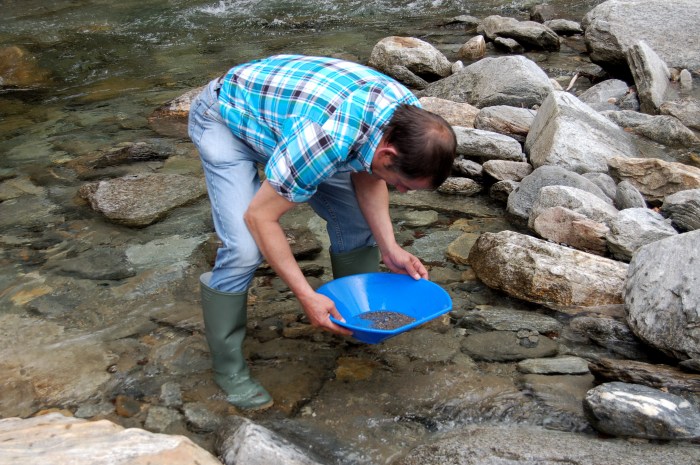 Richtig Goldwaschen am Bach